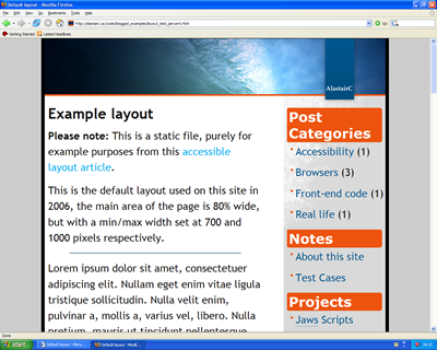 Screen shot in Firefox at hugely increased font size.