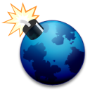 Minefield icon, a world with a fuse sticking out.