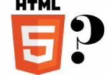 The W3C's new logo for HTML5 with a whacking great question mark next to it. 
