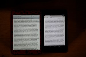 iPad and Nexus 7 side by side.